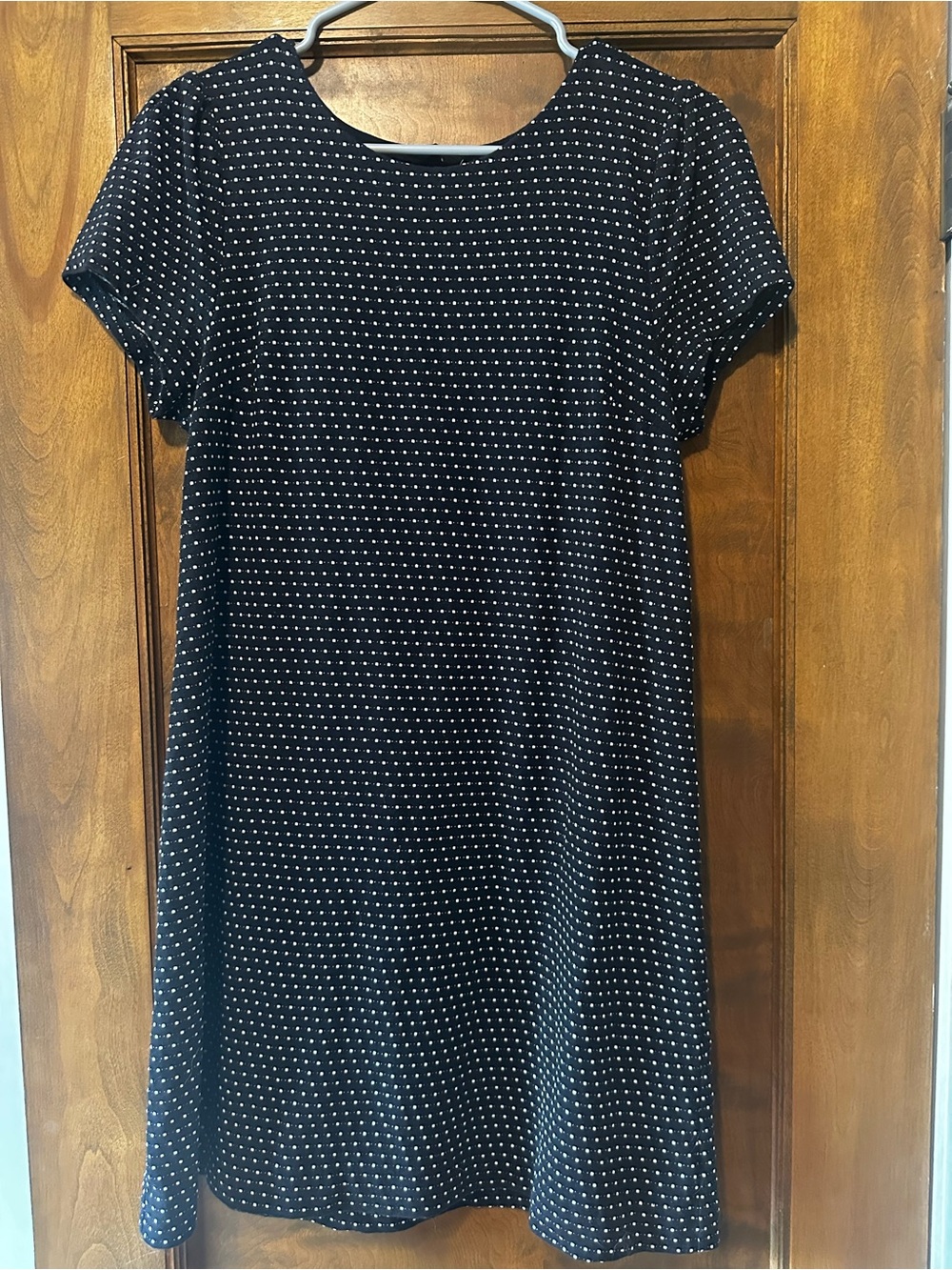 Maeve Anthropologie Black & White Polka Dot Shift Mini Dress - Size M